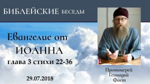 14.Евангелие от Иоанна глава 3 стихи 22-36. Протоиерей Геннадий Фаст 29.07.2018