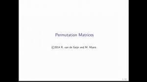 7.2.3 Permutation Matrices Part 1