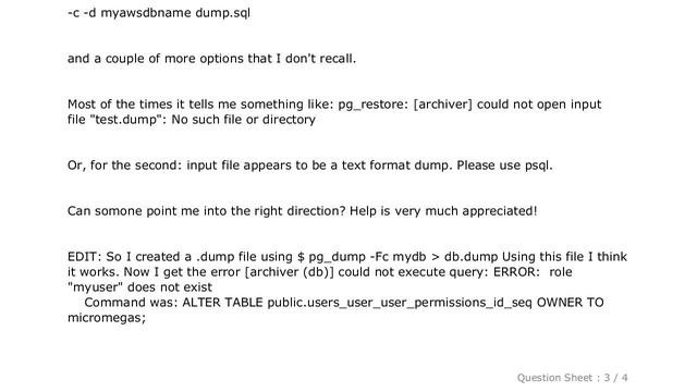 Django : How to use pg_restore with AWS RDS correctly to restore ...