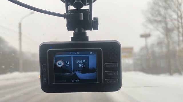 Roadgid Optima GT - работа радар-детектора (камера на 60) смотреть онлайн