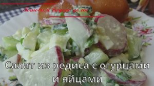 Салат из редиса с огурцами и яйцом