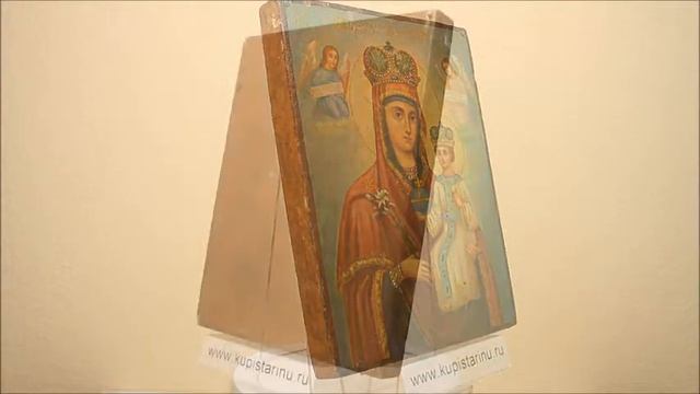 Старинная икона Пресвятой Богородицы Акафистная - список с чудотворной иконы Афона. DR0440 смотреть онлайн