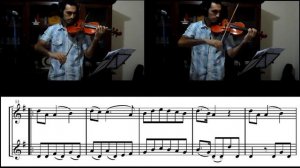 W. A. Mozart KV 487 - 12 easy duets - violín duet N° 3