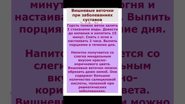 Вишнёвые веточки вам могут помочь