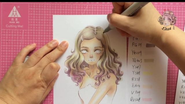 Markers drawing.How to draw skin and hair with markers. смотреть онлайн