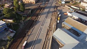 Реконструкция улицы Трамвайная, г. Пермь. Август 2021.