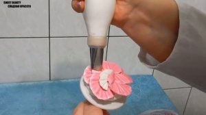 УКРАШЕНИЕ ТОРТОВ КРЕМОМ, ЦВЕТОК ИЗ КРЕМА  6, How to make a cream flower