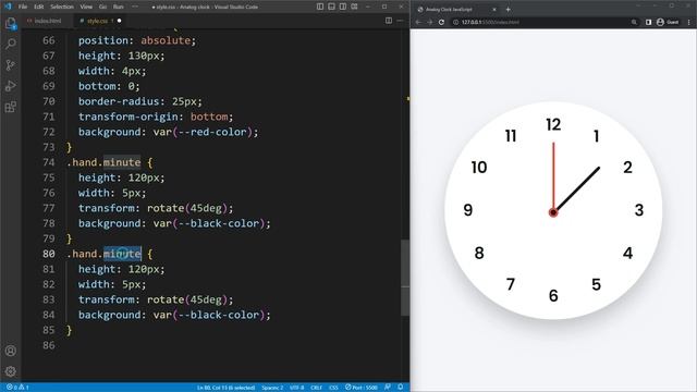 Create Analog Clock in HTML CSS & JavaScript смотреть онлайн