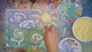 Картины из манной крупы для малышей полгода/  Ами 7 месяцев\Видео для детей и мам