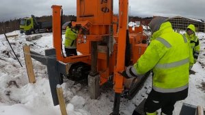 / Монтаж составной сваи 8 метров / Saliktā pāļa montāža 8 metri /