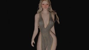 스카이림 의상 - dem open dress hdt skyrim mod