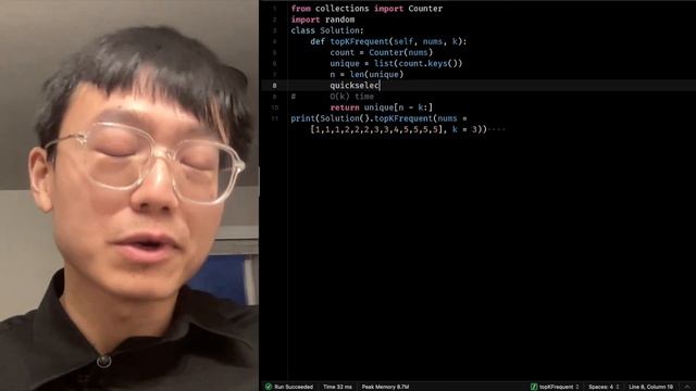 Quickselect solve Top K Frequent Elements (Hoare's selection algorithm)