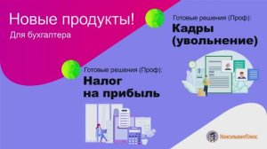 Новые продукты КонсультантПлюс для бухгалтера