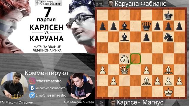 Карлсен - Каруана: 7 партия матча за звание чемпиона мира / шахматы смотреть онлайн