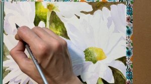 How to paint daisies in watercolor. Ромашки акварелью.