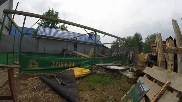 Cтройка. Каркас навеса 5на10. 2022г