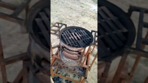 Садовая печка из колёсных дисков своими руками
