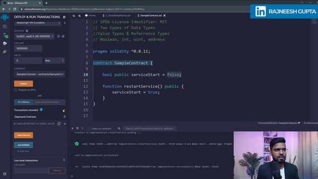 Value Type - Solidity | Boolen , Int, Uint, Address | Ethereum Smart Contracts by Rajneesh Sir