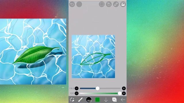 how to draw water and a floating leaf | ibis paint x easy tutorial for beginners смотреть онлайн