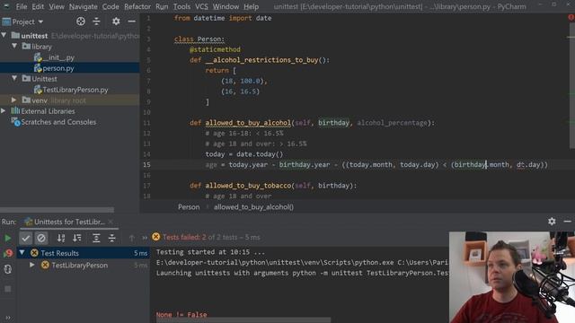Basic of python unittest - How to success passed your test cases in python unittest