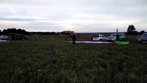 Взлёт на парамоторе в штиль.