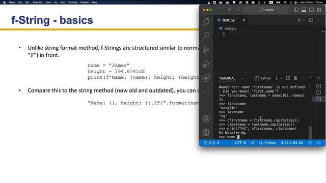 UWA CSSE Core Python Programming - Strings Methods and Formatting