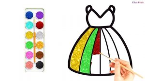 How To Draw A Dress Drawing And Coloring For Kids And Toddlers | Dress Drawing For Kids | #forkids