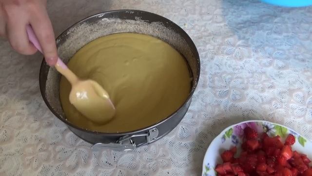 Наливной пирог с клубникой! МК от Ниночки!!!
