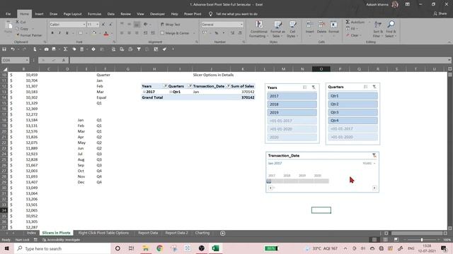 Mod 8 I Data Analysis In Excel I Sort I Filters I Slicers I Timeline I Full Course Excel in Hindi.