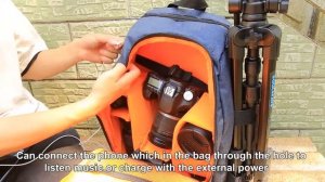 PULUZ Outdoor Portable Waterproof Scratch-proof Dual Shoulders Backpack Camera Bag with Rain Cover