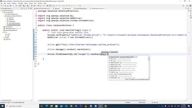 ??How to use Keyboard Key or Actions in Selenium - Selenium WebDriver Session 23??