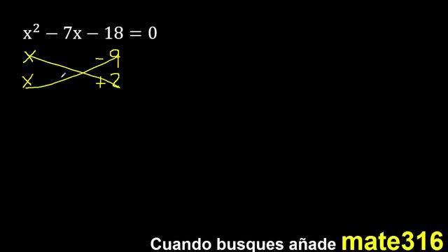 x^2-7x-18=0 ecuacion cuadratica , grado 2 , segundo grado , x2-7x-18=0 смотреть онлайн