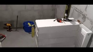 Перегородка в душевой своими руками из газосиликата!