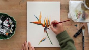 ? WATERCOLOR Birds of Paradise Demo - ? Using Watercolor Inks for Vibrant Loose Florals