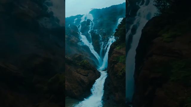 Dudhsagar (A Sea of Milk) 🏞️.📍 Dudhsagar Falls, Goa.........#dudhsagarwaterfalls #goa