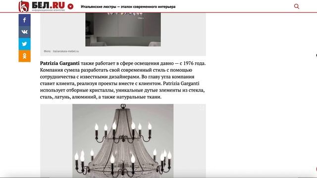 Элитные люстры из Италии. Обзор люстр и бра для дизайна интерьеров