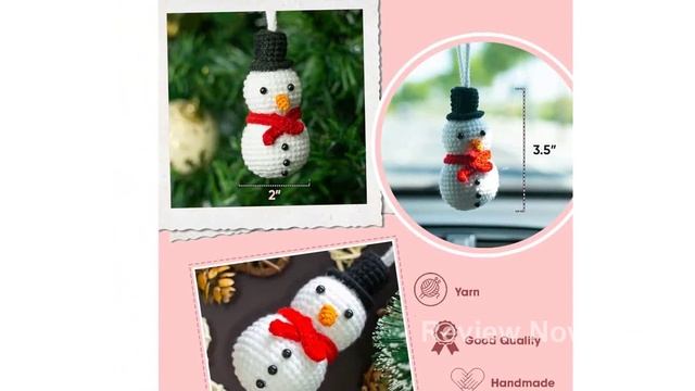Review Handmade Crochet Snowman Ornament Christmas Tree Decor смотреть онлайн