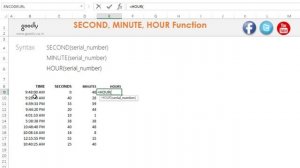 SECOND MINUTE HOUR AND TIME Functions in Excel