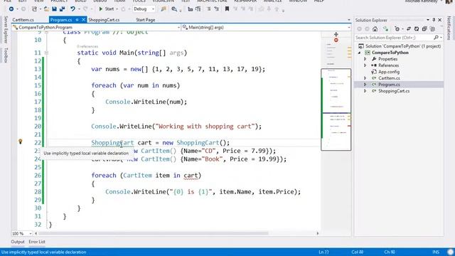 Part 4: foreach and IEnumerable - Python for the CSharp developer series смотреть онлайн