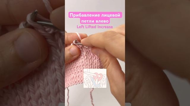Прибавление лицевой петли влево из нижнего ряда - Left Lifted Increase #вязание #knitting #tutorial смотреть онлайн