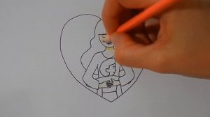 Как нарисовать МАМУ С РЕБЕНКОМ К ДНЮ МАТЕРИ, простые рисунки/583/How to draw MOM for MOTHER's DAY