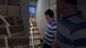 Строительство монолитной лестницы с забежными ступенями + подготовка проема ЧАСТЬ 4