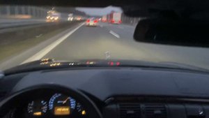 POV Driving on german highway - Mercedes E55 AMG W210 Topspeed 280 km/h
