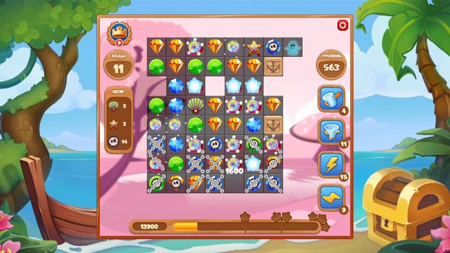 Как пройти уровень 563 игры Сокровища Пиратов смотреть онлайн