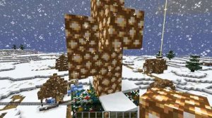Как построить новогоднюю ель для вашей деревни в майнкрафт