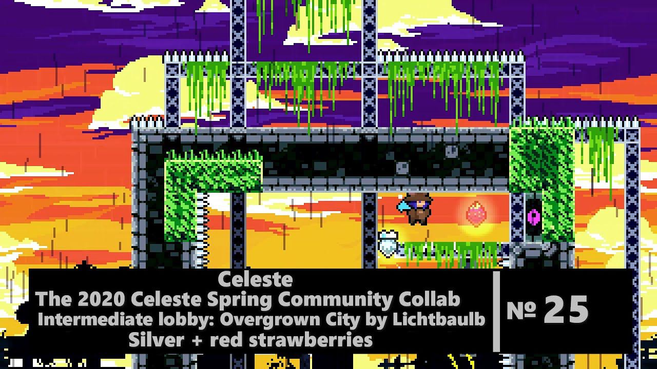 Celeste Spring collab 2020 Intermediate lobby Overgrown city by Lichtbaulb Silver + red strawberries
