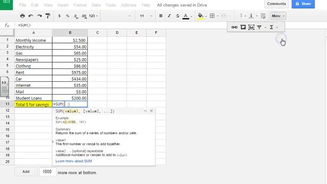 Google Sheets Formulas - Subtraction смотреть онлайн
