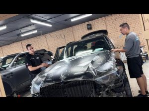 Бронирование кузова автомобиля BMW X5 матовой полиуретановой пленкой