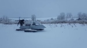 Построили аэросани. 55кмч по глубокому снегу на среднем газу