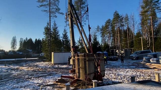 Дом из клееного бруса 210 м2, проект Медное Озеро. День 1, заезд. смотреть онлайн